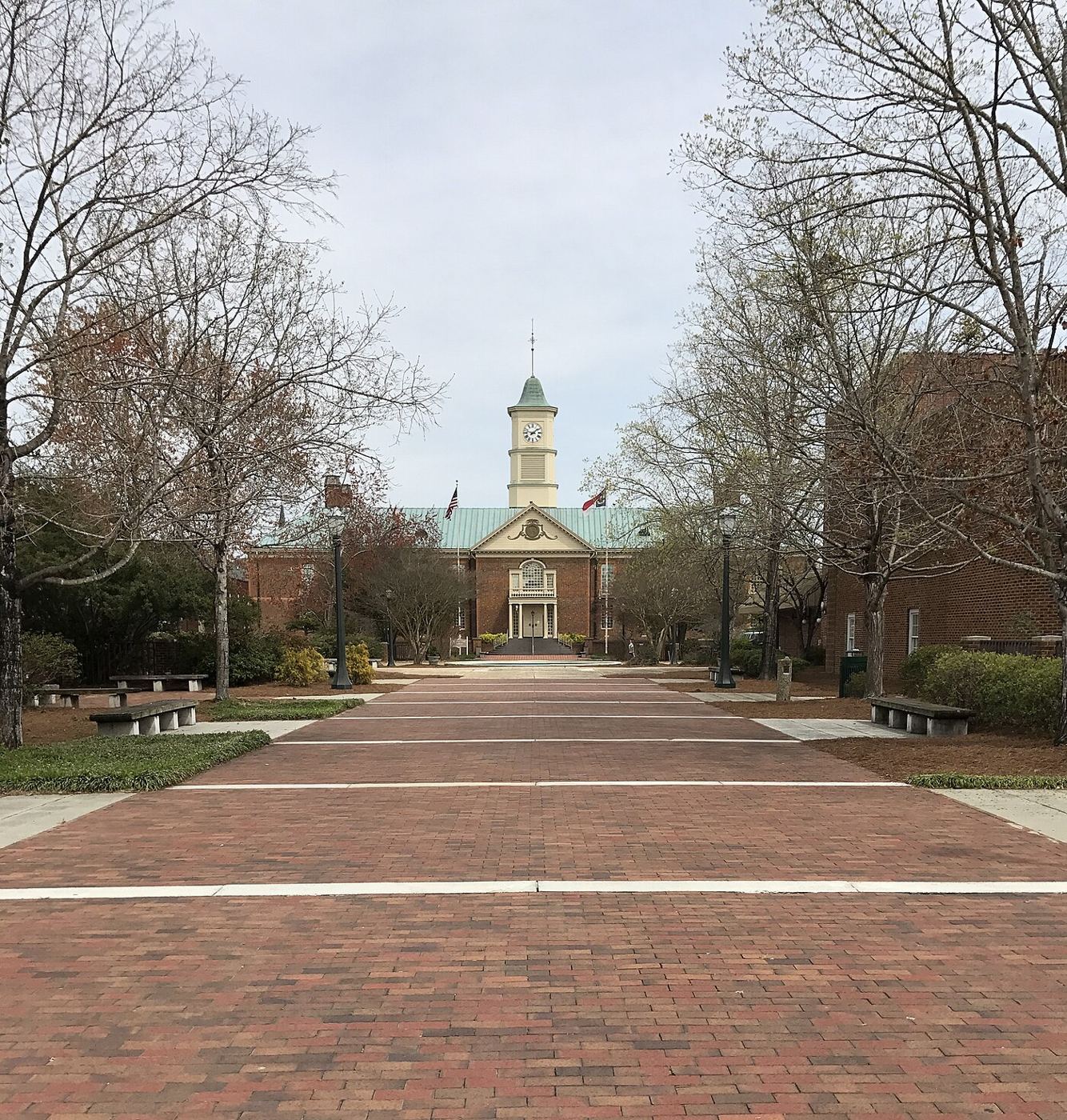 Brick walk on the Tarboro Town Common